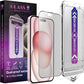 2 Pack Matte Screen Protector for iPhone 14 Pro/iPhone 15 / iPhone 16,9H Tempered Glass,Full Coverage,Anti-Fingerprint,Auto Dust-Elimination,No Bubble,Easy Installation