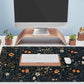 Cute Dark Floral Desk Mat Vintage Flowers Plant Mouse Pad XXL Large Extended Gaming Mousepad Women Office Decor Desk Pad, Big Laptop Computer Keyboard and Mouse Mat with Stitched Edges, 31.5x15.7 in