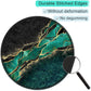 ITNRSIIET Round Mouse Pad with Stitched Edge Premium-Textured Waterproof Non-Slip Rubber Base Desktop Protection Mat Diameter 8.7 inches, Green Marble Gold