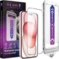 2 Pack Screen Protector for iPhone 14 Pro/iPhone 15 / iPhone 16, 9H Tempered Glass, Full Coverage, Anti-Fingerprint, Auto Dust-Elimination, No Bubble, Easy Installation