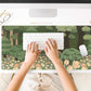 Anime Forest Desk Mat,Cute Green Mouse Pad,Kawaii Aesthetic Full Desktop Pad XXL Gaming Mousemat XL, Extended Korean Animals Bear Bunny Keyboard Mat Large 31.5x15.7 Inch Non-Slip&Stitched Edges