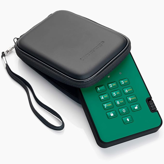 iStorage diskAshur2 SSD 512GB Green | Secure portable solid state drive | Password protected | Dust & water resistant | Hardware Encryption