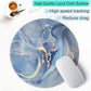 ITNRSIIET Round Mouse Pad with Stitched Edge Premium-Textured Waterproof Non-Slip Rubber Base Desktop Protection Mat Diameter 8.7 inches, Blue Marble Texture