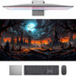 Dark Fantasy Castle Desk Pad Extended Gaming Mouse Pad, XXL Large Computer Laptop Keyboard Wireless Mouse Mat, Office Desk Decor Mousepad Deskmat with Stitched Edges Matt 31.5x15.7 in