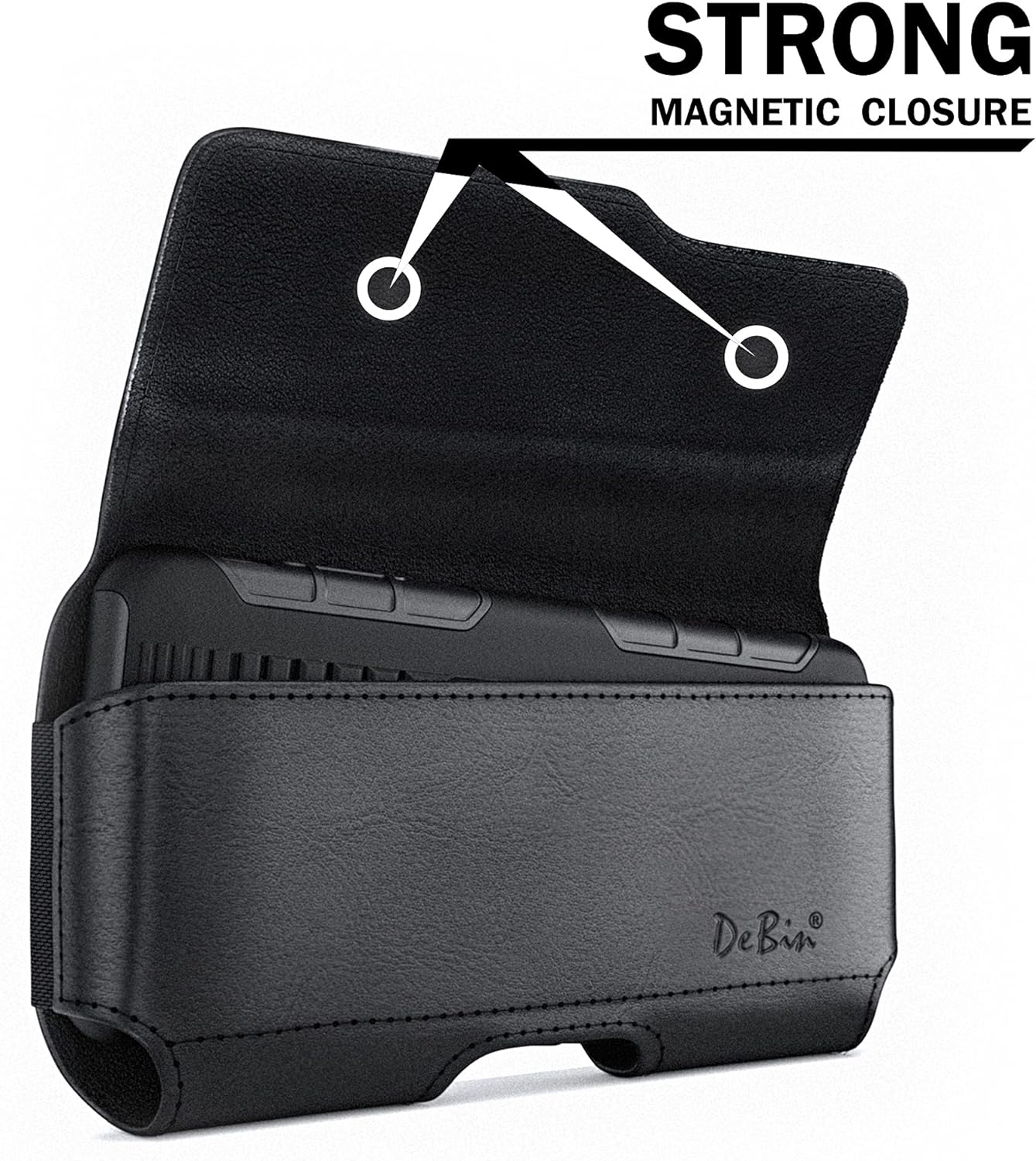 DeBin Case for Samsung Galaxy S25+ Plus, 5G S24+ S23+, S22+, S21+, S20+ S10+ S8+ S9+, S23 FE, S21 FE, A20, A30, Cell Phone Belt Holster Clip Carrying Pouch Holder Cover (Fits Otterbox Commuter) Black