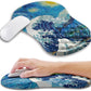 Ergonomic Mouse Pad Wrist Support with Memory Foam Massage Bulge, Carpal Tunnel Pain Relief Mousepad Wrist Rest for Mouse(12x8 inch,Wave Starry)