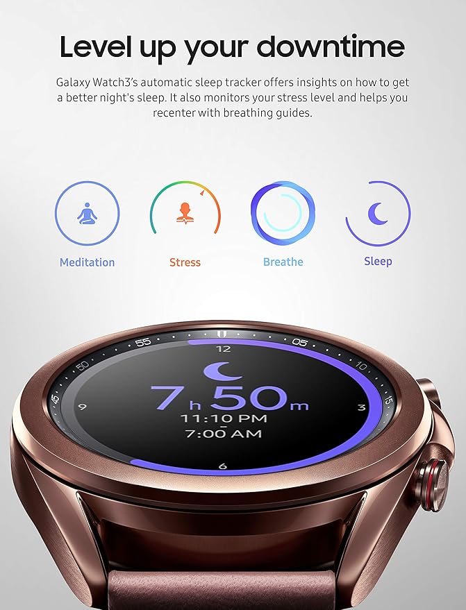 Samsung Galaxy Watch 3 (41mm, GPS, Bluetooth, Unlocked LTE) Smart Watch with Advanced Health Monitoring, Fitness Tracking , and Long lasting Battery - Mystic Bronze (US Version) (Renewed)