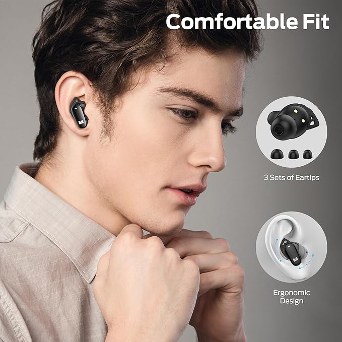 Monster N-Lite 206 Wireless Earbuds Bluetooth 5.4 in Ear Headphones, Bluetooth Ear Buds Built-in Microphone, Touch Control, Comfortable Fit, USB-C Fast Charging, IPX6 Waterproof, 25H Playtime, Black