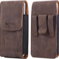 Phone Holster Pouch Case Belt Clip Loops Card Slot for Man iPhone12 13 14 15 16 17,11 12 13 14 15 16 17pro,17Air/Samsung S25 S24 S23 S22 S21 S20/LG/Moto (Brown&Yellow, L(6.1" x3.2''x0.8))