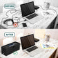 Bamboo Cable Management Box, Large Cord Organizer Box Cable Box to Hide Wires & Power Strips for Desktop Storage Cord Holder for Office Home,No Assembley Required (All Black, Large)