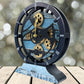 ImprovingLife The Gears Clock Desk Clock 10 inches with Real Moving Gears Convertible into Wall Clock (Aqua Green)