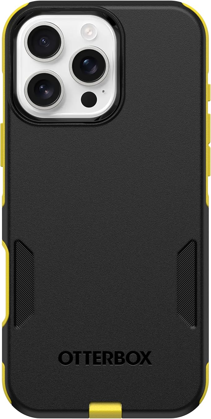 OtterBox iPhone 16 Pro Max (Only) - Commuter Series MagSafe Case - Night (Black & Yellow) - Built-in Magnets - Slim & Tough - Pocket-Friendly - with Port Protection
