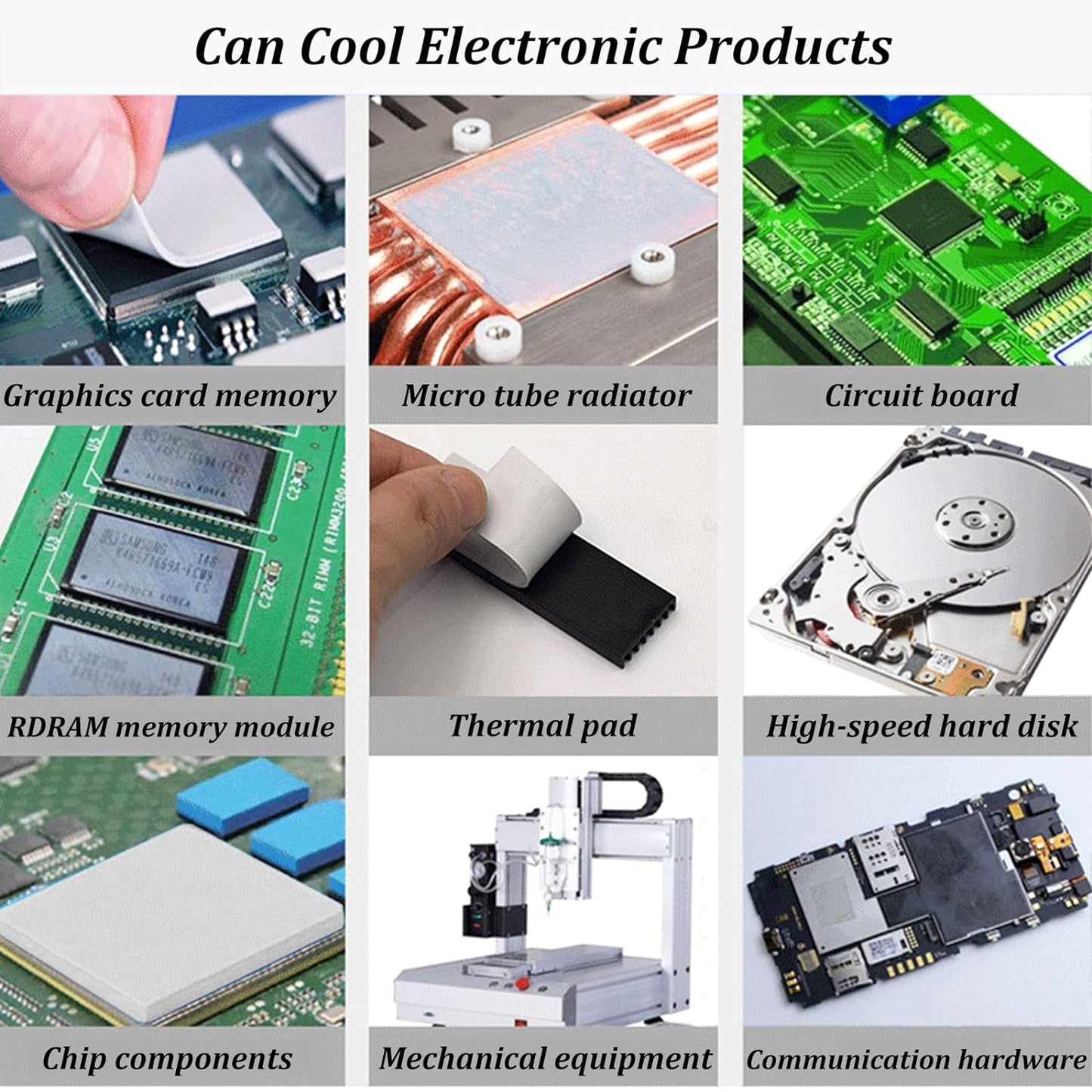Thermal Pad 14.8 W/mK, 120x120x2mm, Non Conductive Heat Resistance High Temperature Resistance, Silicone Thermal Pads for Laptop Heatsink GPU CPU LED Cooler (2mm)