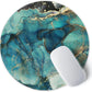 ITNRSIIET Round Mouse Pad with Stitched Edge Premium-Textured Waterproof Non-Slip Rubber Base Desktop Protection Mat Diameter 8.7 inches, Abstract Ink Tempera