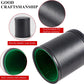 5 Pack Black Leather Dice Cups with Colorful Velvet Felt-Lined Interior and 30 Matching Colorful Transparent Dices