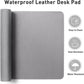 Aothia Leather Desk Pad Protector, Mouse Pad, Office Desk Mat, Non-Slip PU Leather Desk Blotter, Laptop Desk Pad, Waterproof Desk Writing Pad for Office and Home (48"x17", Light Grey)