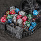 CiaraQ Polyhedral Dice Set (42pc) with 6 Drawstring Dice Pouches for Dungeons and Dragons RPG MTG Table Games. 6 Sets of Plum Blossom Pattern Role Playing Dice