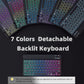 Keyboard Case for Galaxy Tab S10 Plus/S9 Plus/S9 FE Plus/S8 Plus/S7 Plus/S7 FE 12.4 Inch, 7 Color Rainbow Backlight Detachable Magnetic Keyboard Cover with S Pen Holder,Purple