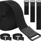 2In x 32Ft Cable Straps Heavy Duty With 30 Buckles, Black Hook and Loop Straps, Reusable Cable Ties for Organizer or Storage.