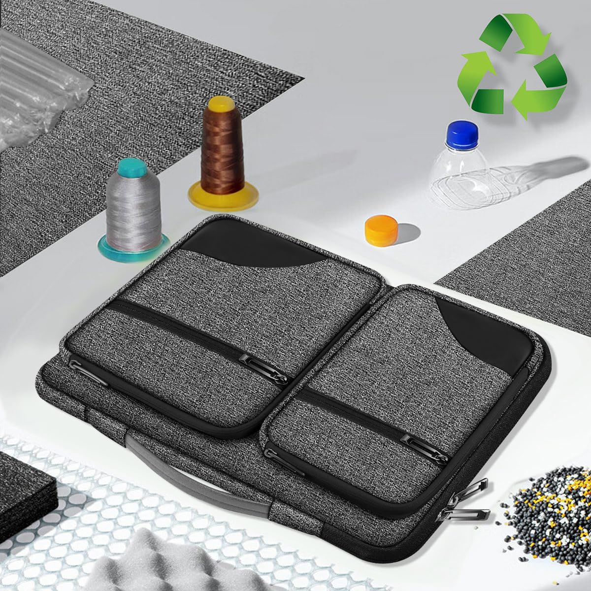 Hseok Laptop Sleeve 15 15.6 16 inches Case Protective PC Briefcase for Commuting and Business trip，BJP-Dark
