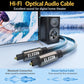 Elecan Optical Audio Cable 8 Ft/2 Pack Digital Audio Toslink Cable Cord-Fiber Optic-Gold Plated-Flexiable&Durable-for Home Theater,Sound Bar,PS4& Xbox-with Right Angled+Mini Toslink Adapters+Ties