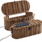 FairyHaus Cable Management Box 2Pack Brown, Handwoven Large and Small Cable Organizer Box Cover to Hide Cords and Power Strip, Imitation Wicker Cord Organizer Box Hider for Office Desk and Floor