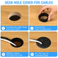 Desk Grommet 3-1/8" (80 mm), Desk Hole Cover for Cables Coffee, Cable Grommet ABS Plastic, Desk Hole Grommet for Office and Home Table Cable, Detachable & Flexible Cable Cord Organizer-2 Pcs