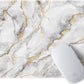 ITNRSIIET Mouse Pad with Stitched Edge Premium Textured Smooth Precise Operation Waterproof Washable Non-Slip Rubber Base Desktop Protection Mat, 10.2×8.3×0.12 inches, Gray Marbling