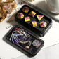 DNDND Flowers Metal Dice, 7 PCS Metallic DND Dice with Gorgeous Gift Case for D&D Dungeons and Dragon Tabletop Game (Earth Yellow and Purple)