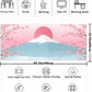 Aesthetic Japanese Cherry Blossom Desk Mat Cute Pastel Blue Color XL Sakura Gaming Mouse Pad Anime Mousepad for Women Desk Office Girl Gamer Cherry Blossoms Mouse Pads Fun Desktop Mat 31.5x11.8 in