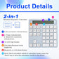 2-in-1 Wireless Number Pad & Calculator, Bluetooth 5.0 Numeric Keypad with USB-C Charging, 34-Key Portable Number Pad for Laptop, MacBook, PC, Windows, iOS & Android Devices