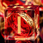 Magic Golden Ring DND Dice Set Sharp Edge Red Resin Dice with Box, for use with Dungeons Dragon RPG D&D Tabletop Games Lord D and D Polyhedral Dice Set