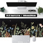 Cute Gaming Black Wild Flowers Desk Mat Mouse Pad Star Moon Floral Mousepad Large, XL Big Computer Keyboard and Mouse Mat Desk Pad Mat with Stitched Edge for Women Office Decor Deskmat 31.5x11.8 in