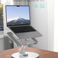 Ultra-Stable Swivel Laptop Stand for Desk with 360 Rotating Larger Base, Aluminum Anti-Loosening Structure, Height Adjustable Laptop Stand, Fits 10"-17.3" Laptops，Silver