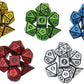 SmartDealsPro Double-Colors Polyhedral Dice Sets with Pouches for D&D DND RPG MTG Dungeon and Dragons Table Board Roll Playing Games D4 D6 D8 D10 D% D12 D20 (5-Color Retro Sets)