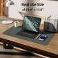 YSAGi Leather Desk Pad Protector, Office Desk Mat, Large Mouse Pad, Non-Slip PU Leather Desk Blotter, Laptop Desk Pad, Waterproof Desk Writing Pad for Home (23.6" x 13.8", Dark Green)