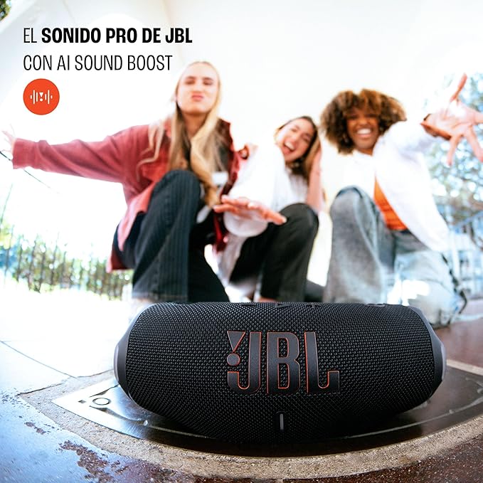JBL Charge 6 - Portable Waterproof & Drop-Proof Bluetooth Speaker, Bold JBL Pro Sound with AI Boost, 28Hrs of Playtime, Built-in powerbank & Comes with a Sturdy/Removable Carrying Strap (Red)