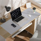 Leather Desk Pad Cover- 48" x 17" Office Desk Protector, Non-Slip PU Leather Mouse Pad, Waterproof Blotter Mat for Home (Light Grey)