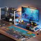 Vibrant Underwater World Desk Mat,Large Tropical Fishes on Coral Reefs Gaming Keyboard Mouse Pad,Non-Slip Rubber Base Desk Pad Thick Stitched Edges Waterproof Mousepad Mouse Mat 31.5"x11.8"