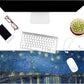 Dynippy Thin Extended Gaming Mouse Pad （31.5 * 11.8 * 0.08 inch） with Stitched Edges Large Mousepad Long XXL Keyboard and Mouse pad Desk Mat for Gaming Office & Home - Starry Night Over The Rhone