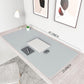 YSAGi Non-Slip Leather Desk Pad XL Size, Waterproof Laptop Computer Desk Keyboard Mat, Table Protector Blotter Mat, Large Mouse Pad for Office/Work/Home/Decor(Silver-Grey, 47.2" x 23.6")-No Band
