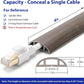 Floor Cord Cover 4ft, Cord Hider Floor Gray Wood, Cable Management Prevent Trips, Cable Cover Wire Covers for Electric Power Cords, Wire Protector Cavity W0.47in x H0.28in Grey