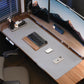 Leather Desk Pad Protector-48 x 24" Computer Desk Mat, Large Mouse Pad, Non-Slip Desk Pad, Waterproof PU Leather Desk Blotter Mat, Desk Cover Mat for Office and Home (Light Grey)