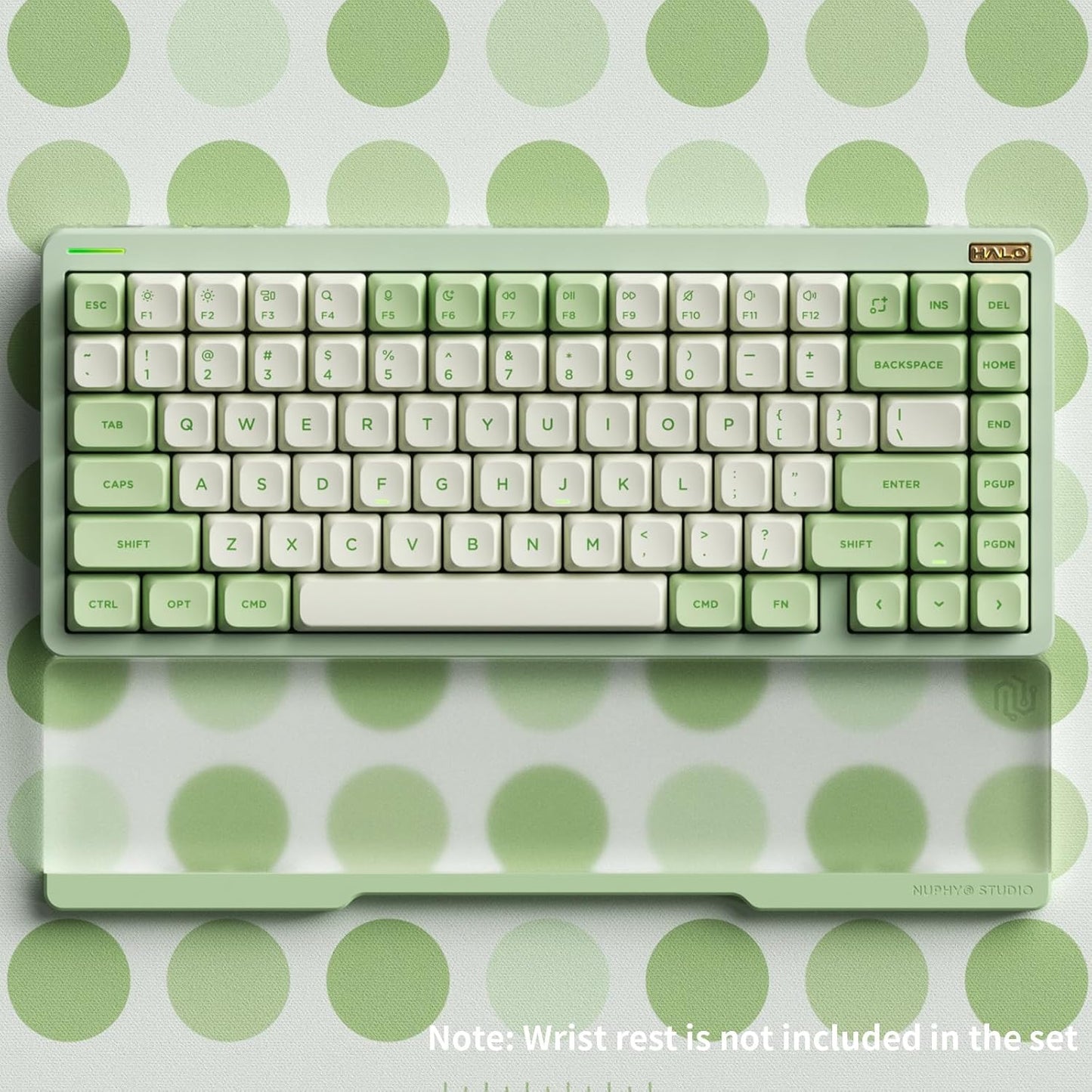nuphy Halo75 V2 Mechancial Gaming Kyeboard,75% Wireless Hot Swappable Bluetooth Keyboard,83 Kyes RGB Backlit Keyboard,Support Bluetooth/2.4GHz/USB-C (Green, Raspberry (46gf))