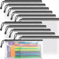 Umriox Zipper Pencil Pouches, 9.2 x 4.7 in (Black, 12 Pack), Pencil Pouches Bulk, Clear Pencil Pouch for Office Supplies Cosmetics Travel Accessories