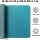 Aothia Leather Desk Pad Protector, Mouse Pad, Office Desk Mat, Non-Slip PU Leather Desk Blotter, Laptop Desk Pad, Waterproof Desk Writing Pad for Office and Home (Turquoise,36" x 17")