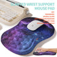 2-in-1 Ergonomic Set, Wave Rise Keyboard Wrist Rest and Massage Bulge Slope Mouse Pad Wrist Support, Cushion Memory Foam Integrated to Relieve Wrist Pain, Galaxy