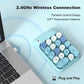 MOFII Wireless Number Pads - Blue Numeric Keypad 18 Keys USB 2.4G Round Keycap Colorful Extensions Keypads, Financial Accounting Portable Numpad 10 Key for Laptop/PC/Notebook/Surface Pro