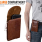 Hengwin Genuine Leather Cell Phone Holster Belt Case with Belt Clip Vertical Phone Holder Fits for iPhone 17 Pro Max 16 Pro Max 15 Plus Samsung Galaxy A55 Note9 S25+ S23+ Holster Belt Pouch (Brown)