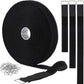 1"x32ft Hook and Loop Straps with 50 Metal Buckles, Adjustable Fastening Cable Straps, Cut-to-Length Cinch Strap, Reusable Nylon Securing Cord Ties for Organizer or Storage, 1 inch Wide, Black